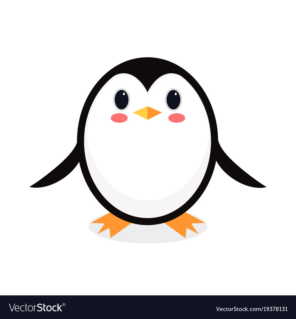 Cartoon penguin isolated on white background Vector Image