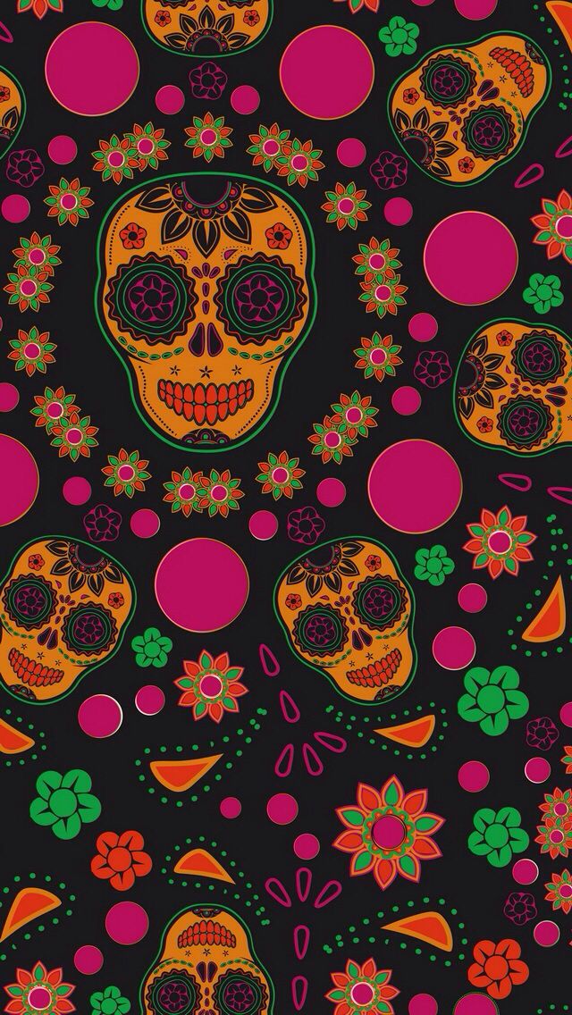 Girly Skull iPhone Wallpaper Background