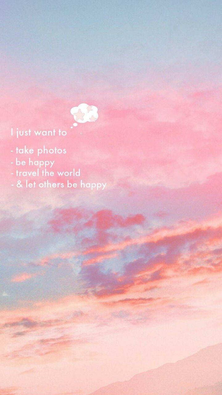 Pink Aesthetic Wallpaper Travel Quotes With Sky Love In