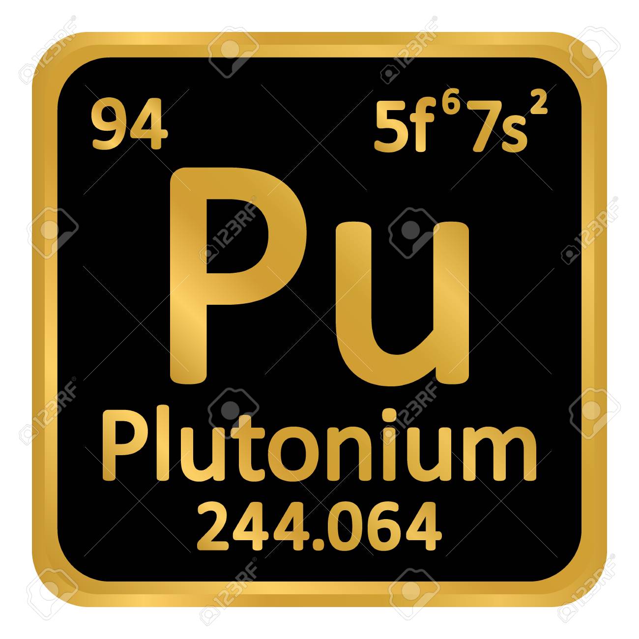 Periodic Table Element Plutonium Icon On White Background Vector