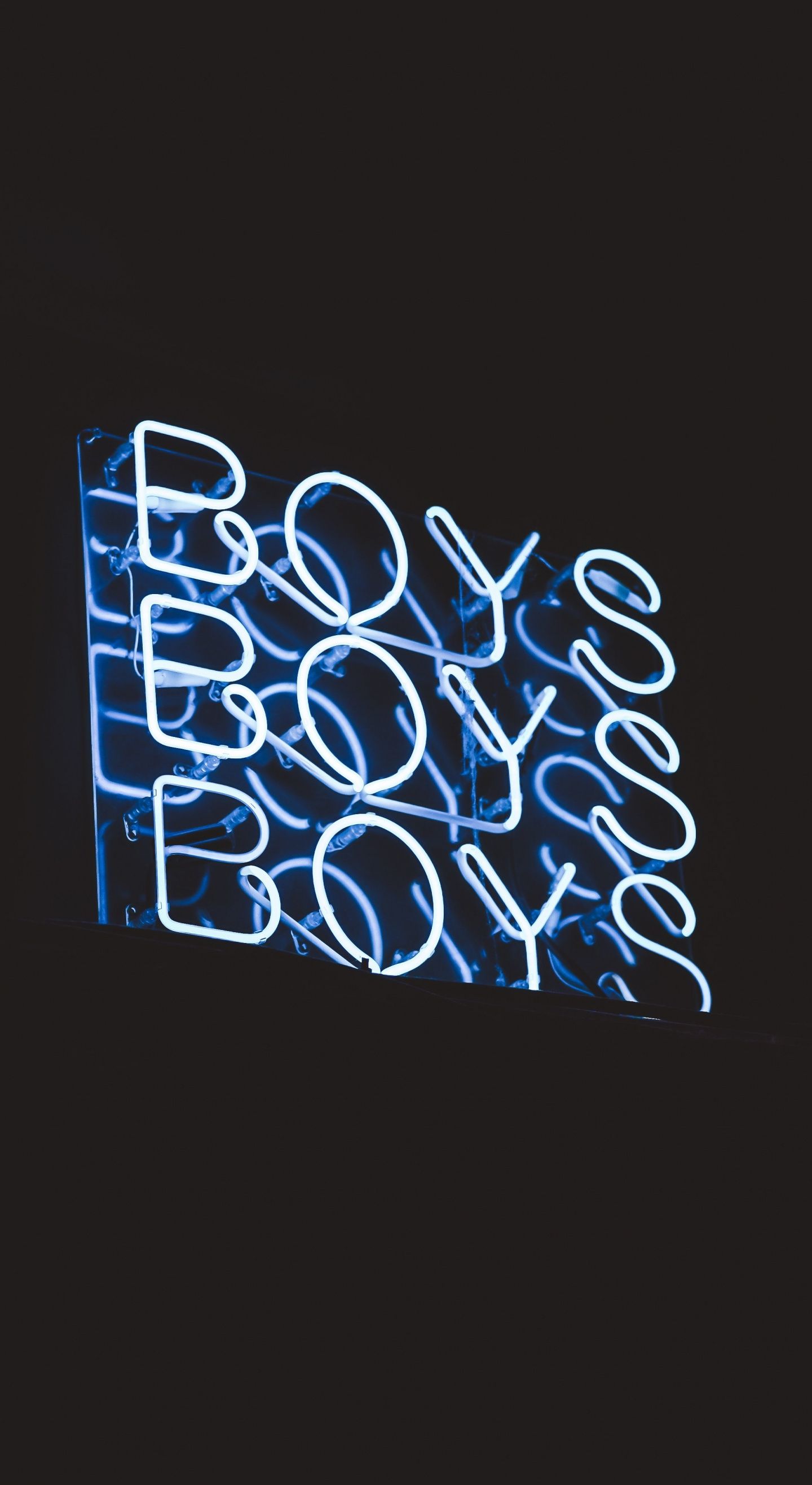 Boys Blue Inscription Dark Wallpaper