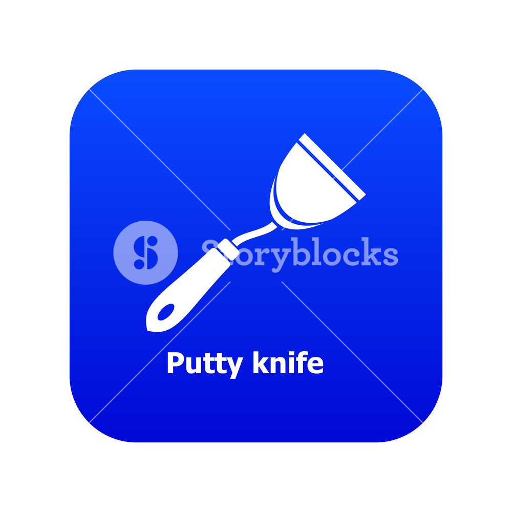 Putty Knife Icon Blue Vector Isolated On White Background Royalty