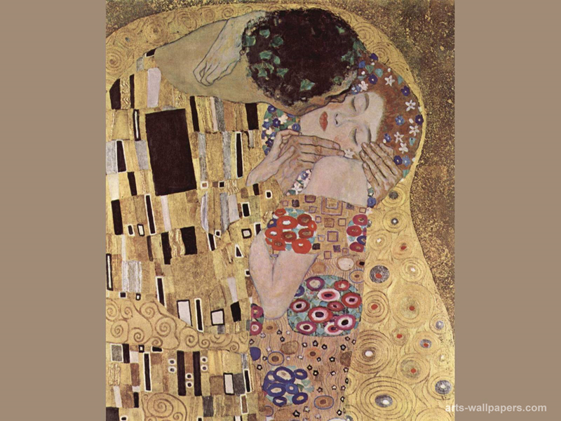 The Kiss Detail Klimt Gustav Wallpaper