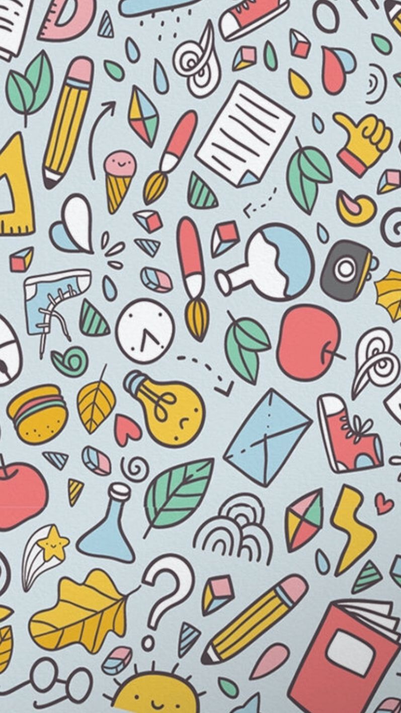 Back To School Pattern Teacher Wallpaper Illustration