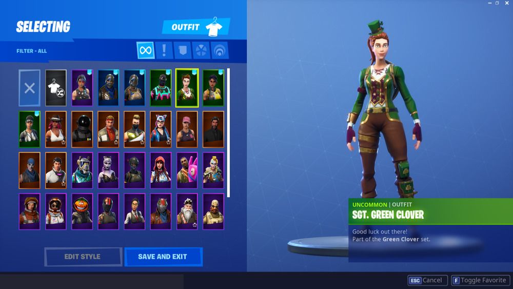Rare Fortnite Account Skins Sgt Green Clover Save The