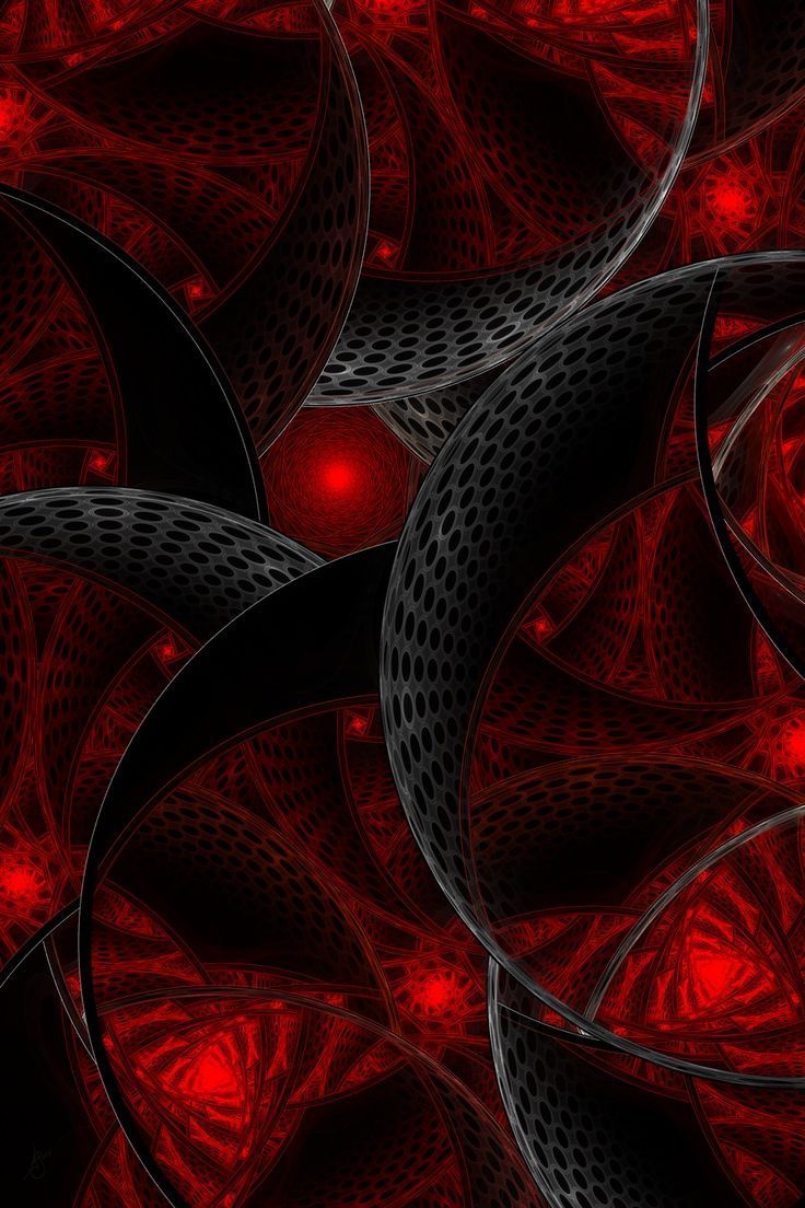 Depraved By Sewer Pancake Red And Black In Fractal Art