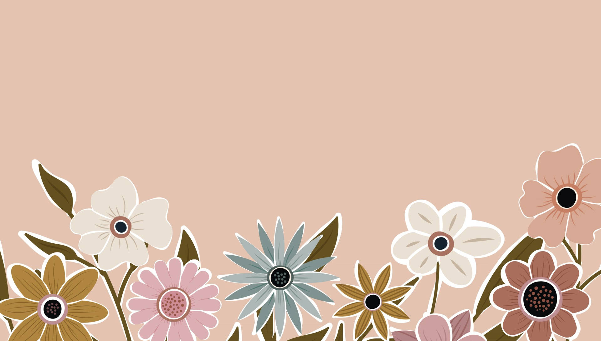 Digitally See The Beauty Of Nature With A Minimalist Flower Wallpaper