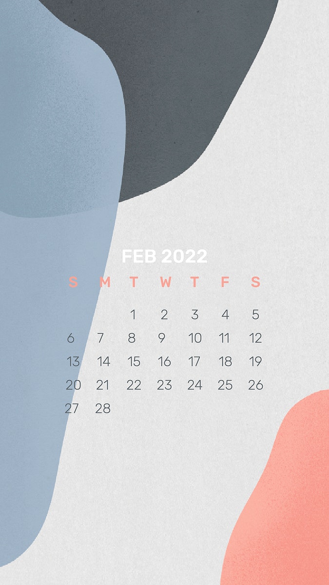 Abstract February Calendar Template Vector