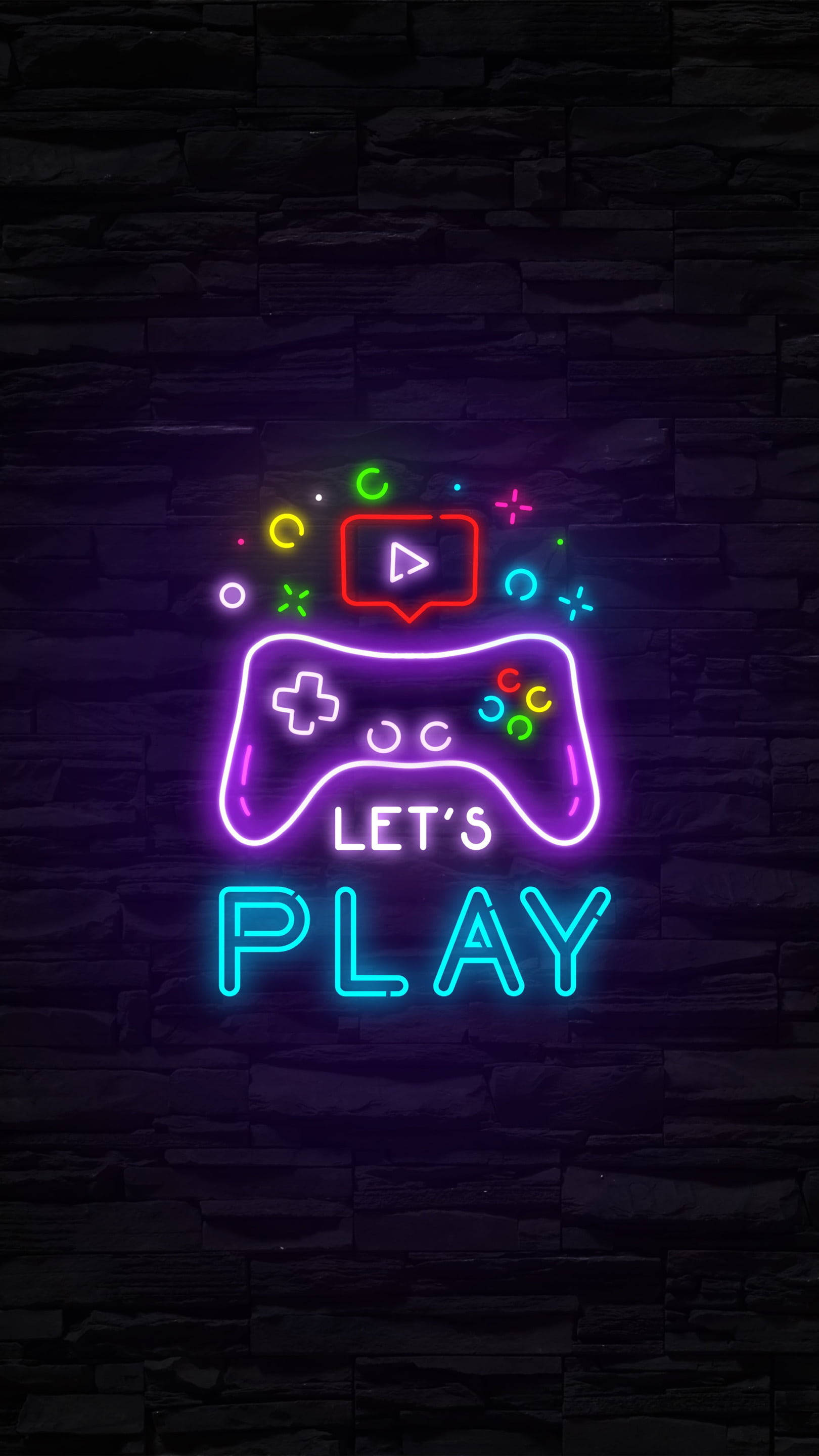 Let S Play Neon Aesthetic iPhone Wallpaper