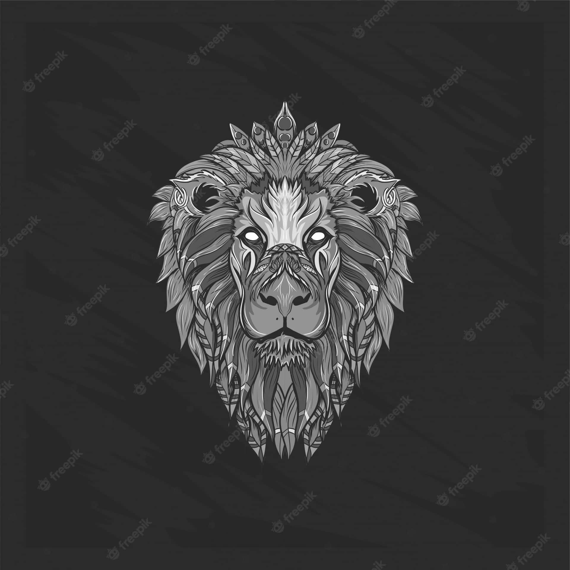 Black And White Lion Wallpaper