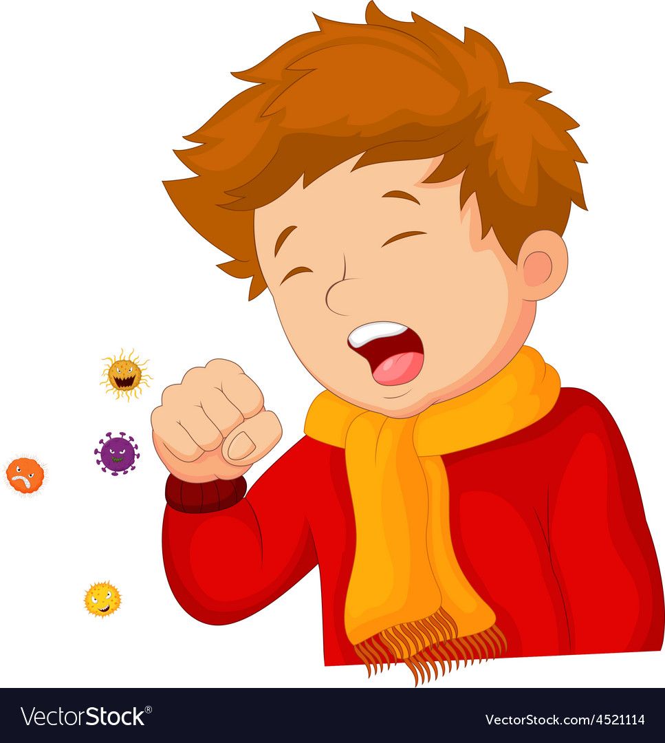 Little Boy Coughing On White Background Royalty Vector Zel
