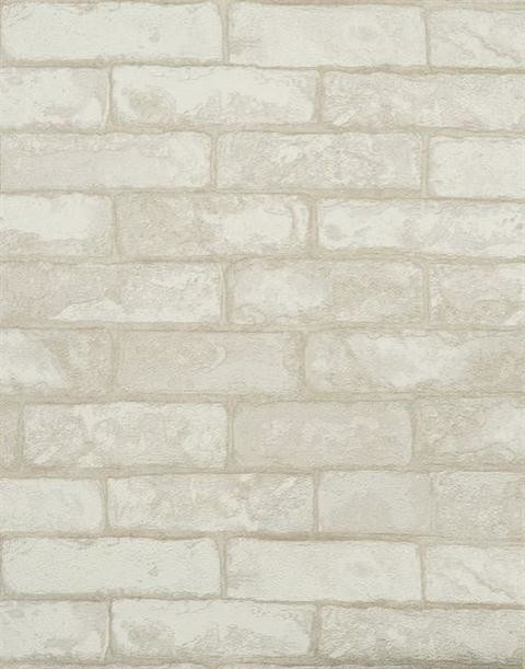 Textured White Brick Wallpaper Sample Rustic