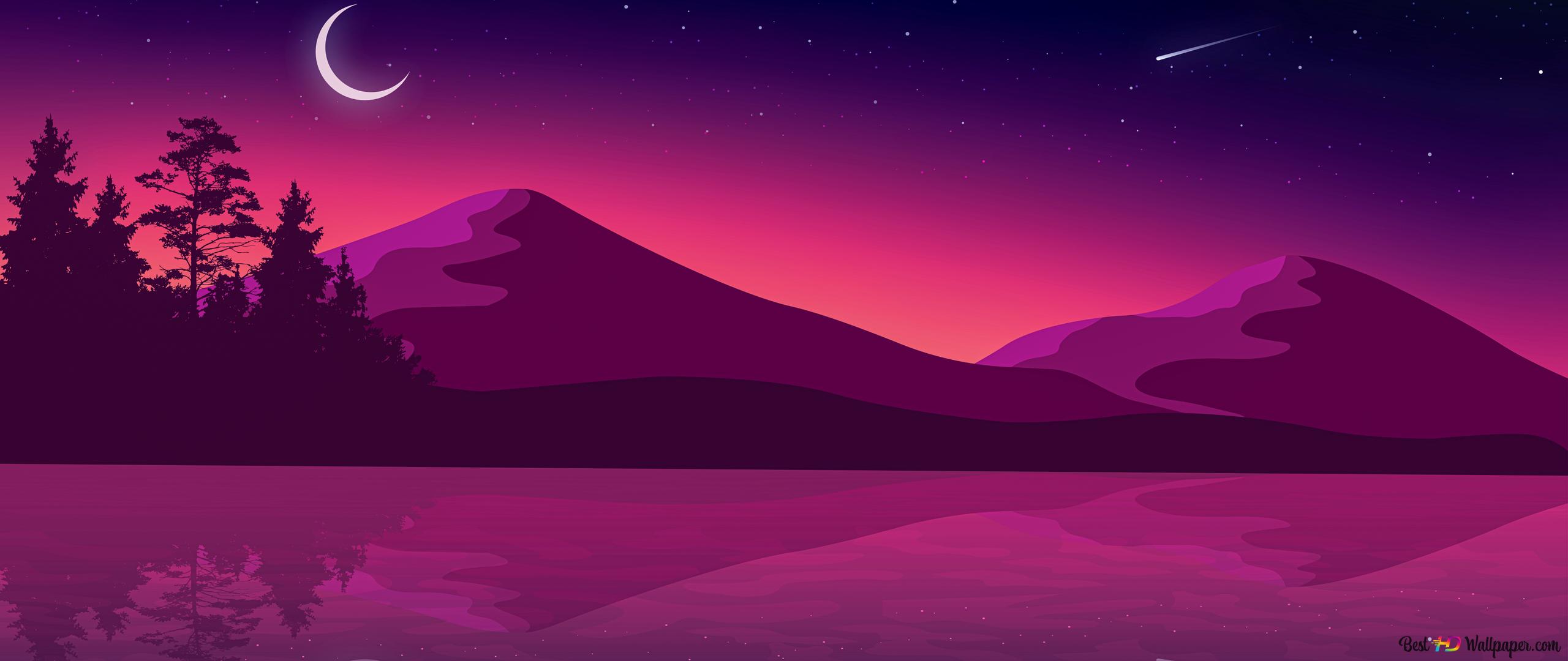 Illustration Of Half And Mountains 4k Wallpaper