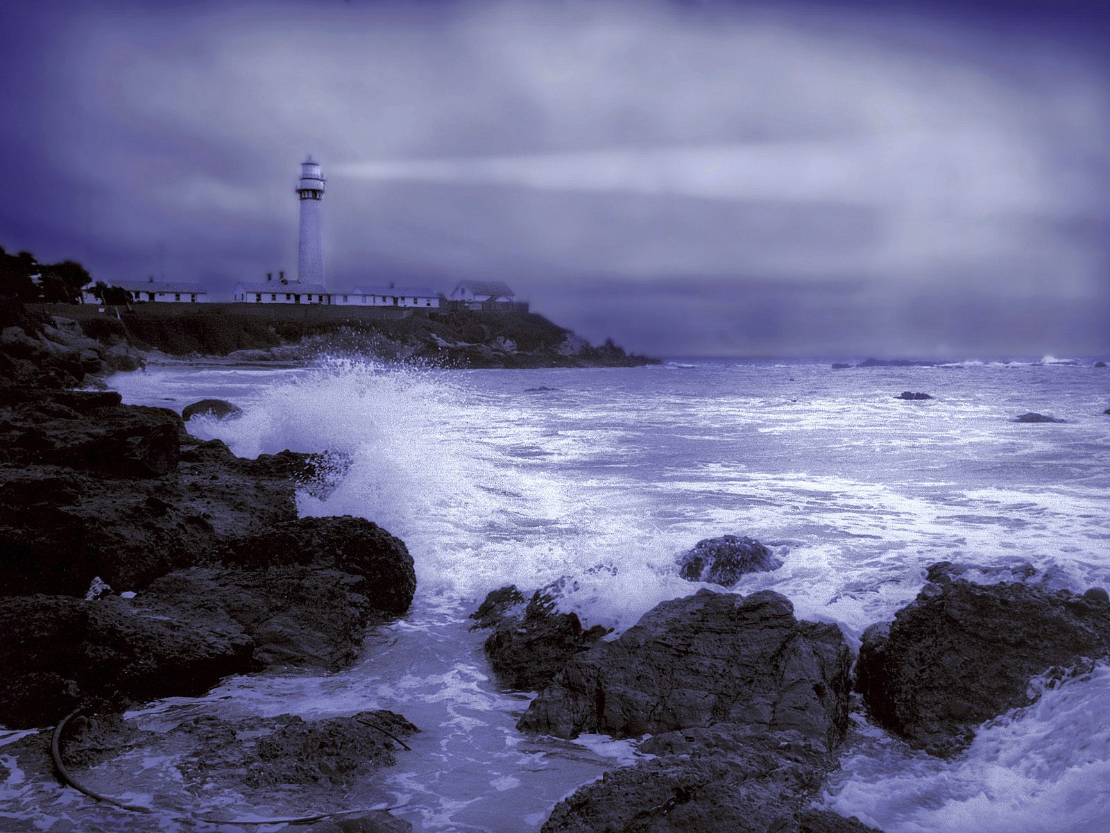 Lighthouse Stormy Weather Pigeon Point Light Station California