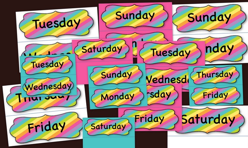 Bright Days Of The Week Posters Jpg