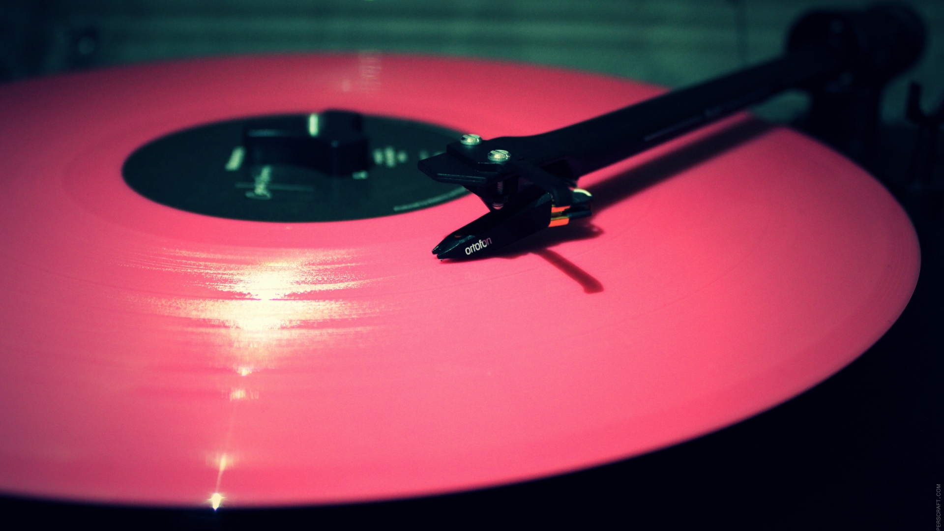 Full HD 1080p 1080i vinyl record pink needle player Background