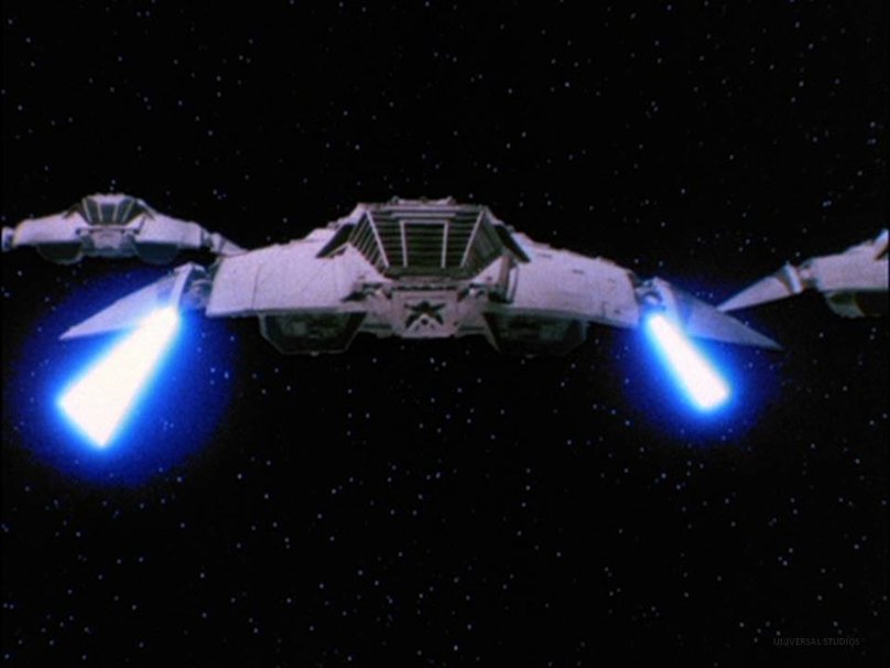 Cylon Attack Craft From Classic Bsg Wallpaper