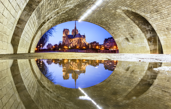 Notre Dame Cathedral The Bridge Under Wallpaper Photos