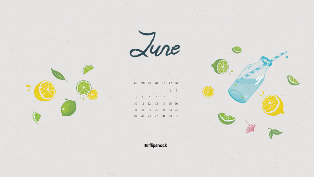 June Wallpaper Calendar For Desktop Smartphone