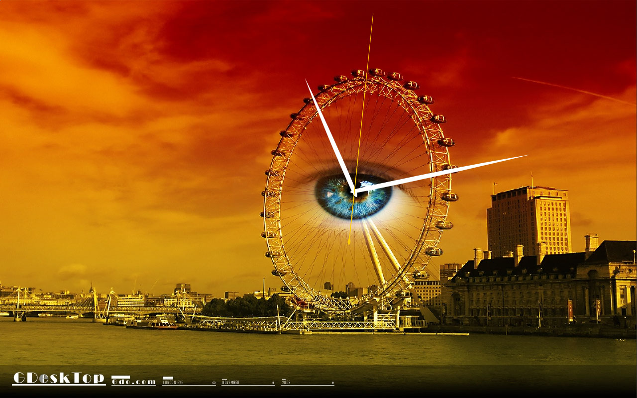 Gdo Desktop Wallpaper Screensavers Screensaver London Eye Clock