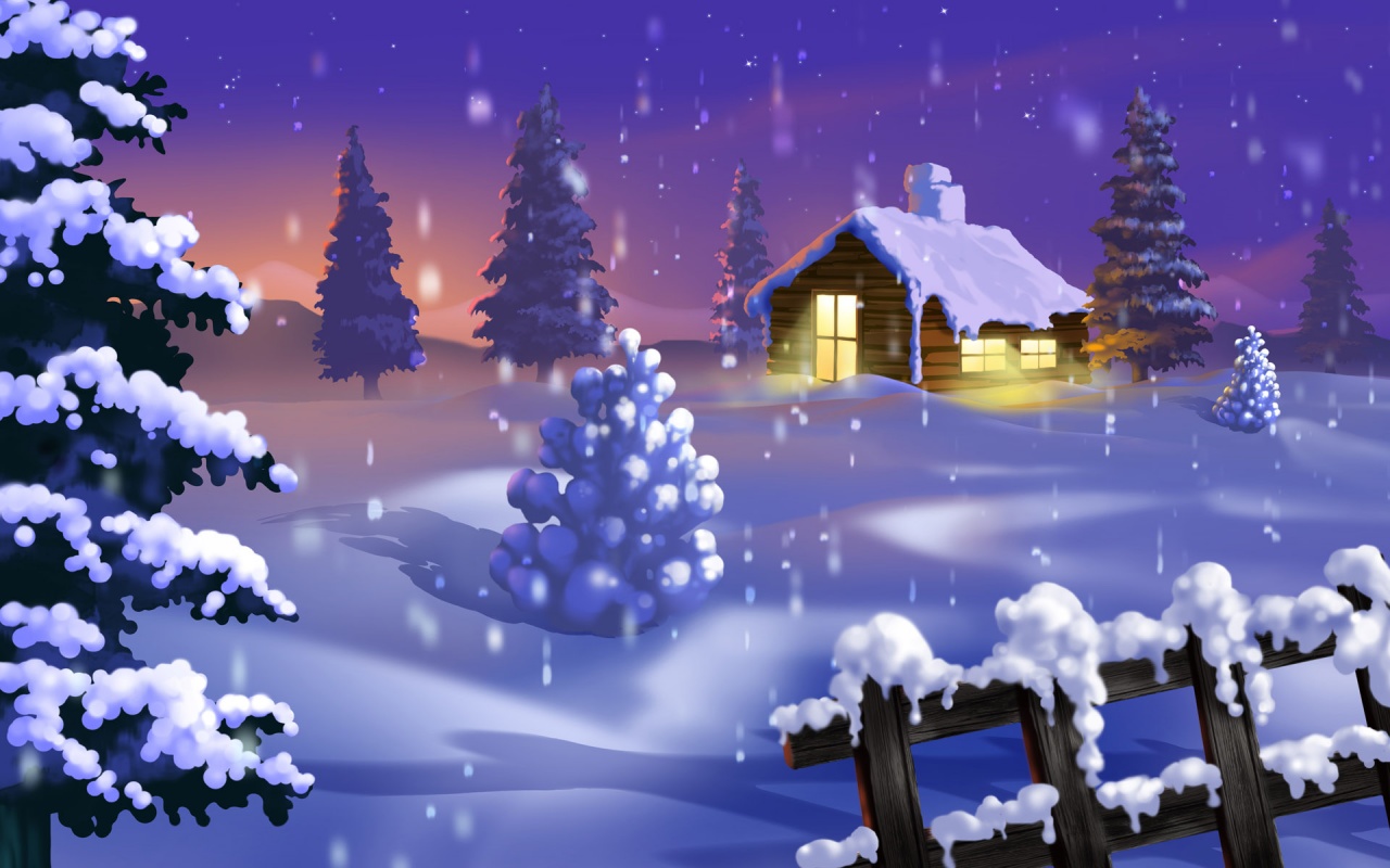 Snowy Wallpaper Silent Winter Cottage