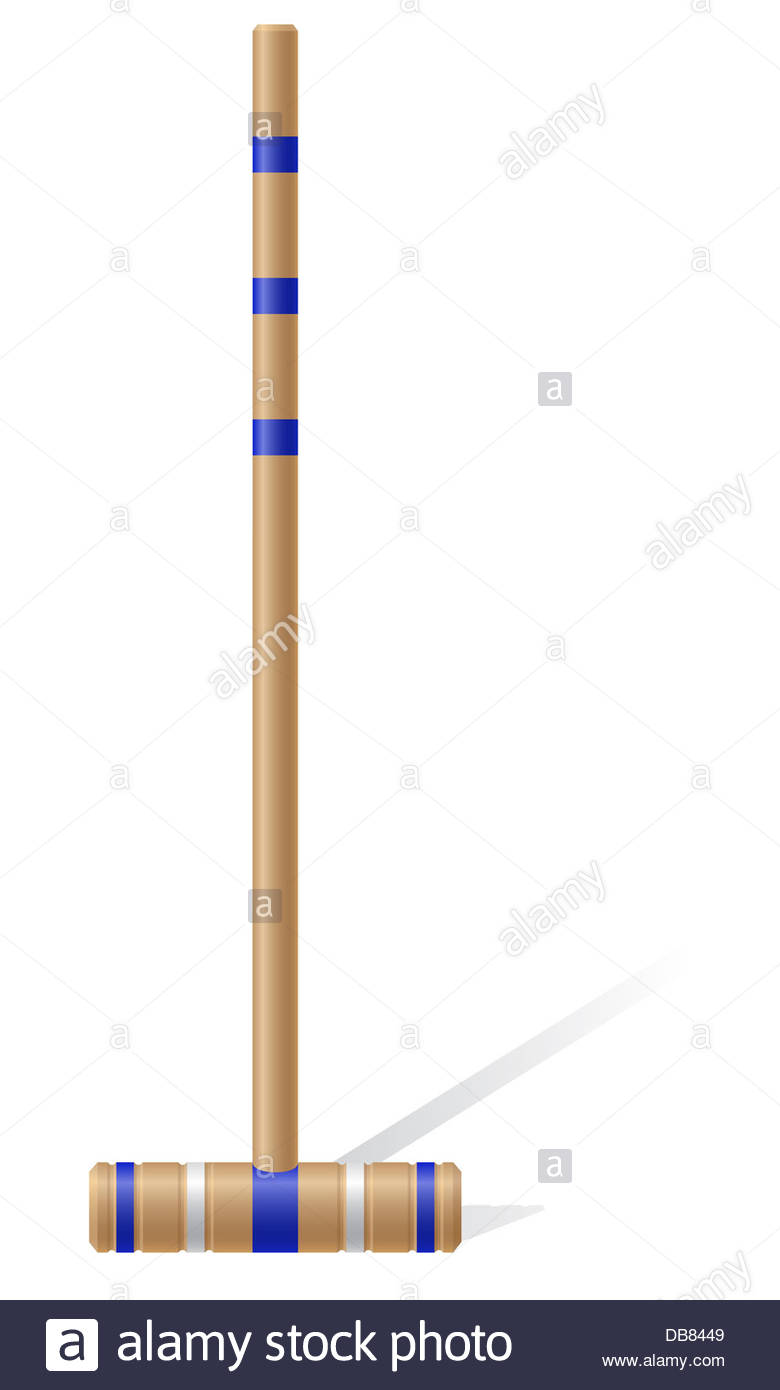 Croquet Mallet Illustration Isolated On White Background Stock