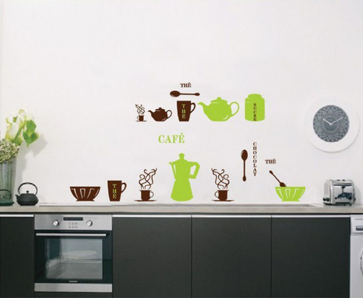 Removable 50x70cm Kitchen Utensil Wine Glass Wall Sticker Decal Home 724x594