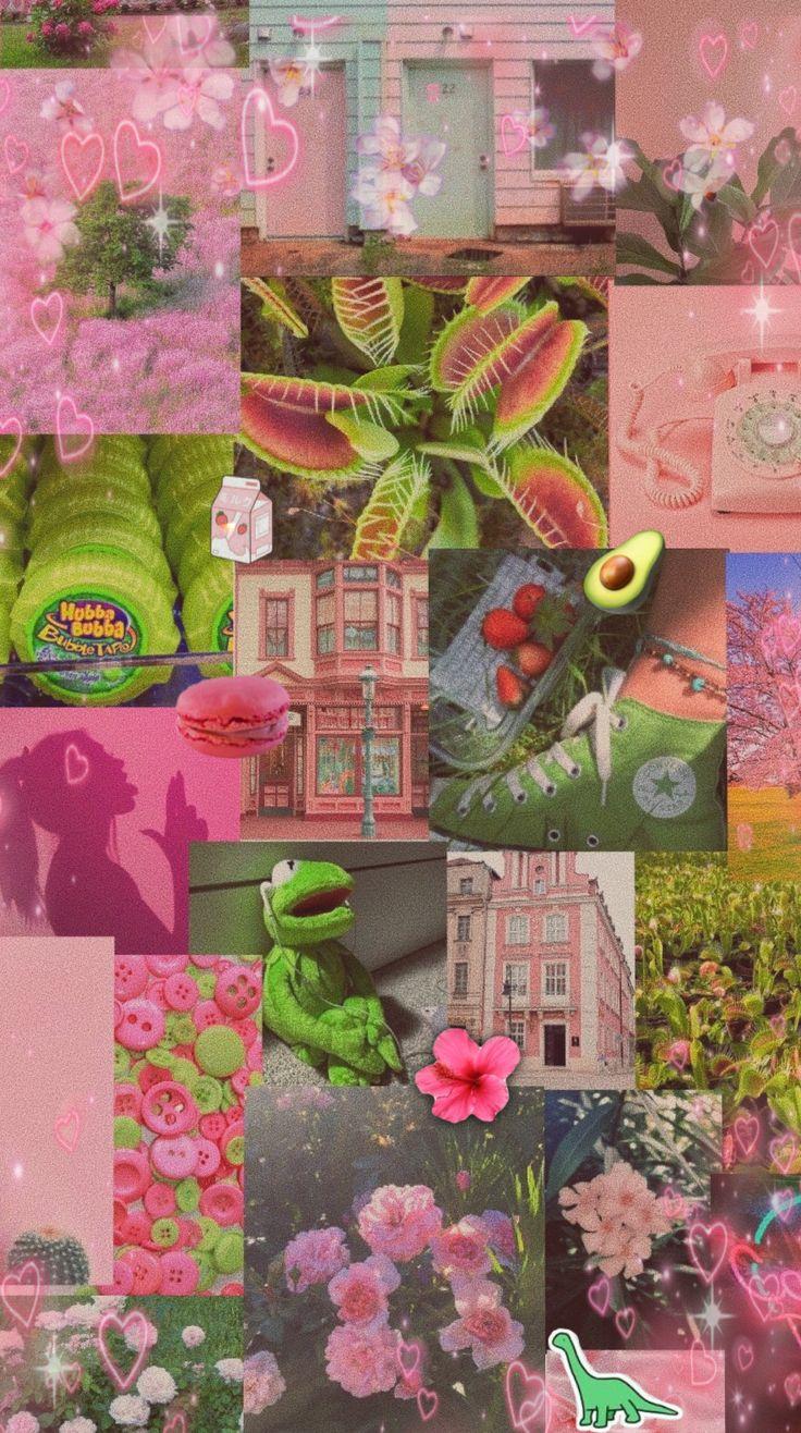 Pink And Green Aesthetic Wallpaper iPhone