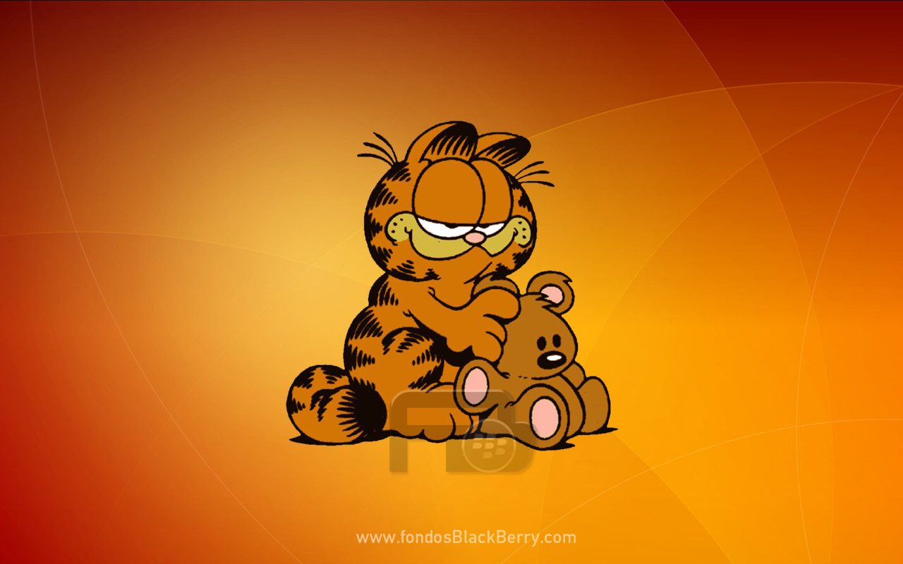 Garfield Orange Background Peluche Teddy Wallpaper