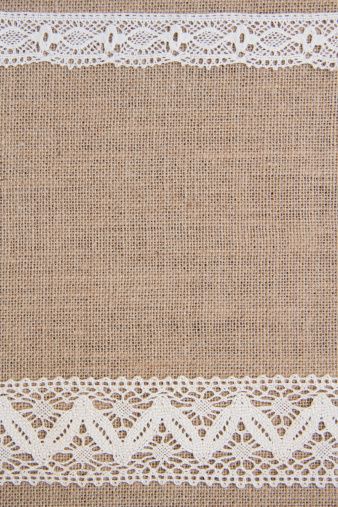 Burlap And Lace Clip Art Background With More