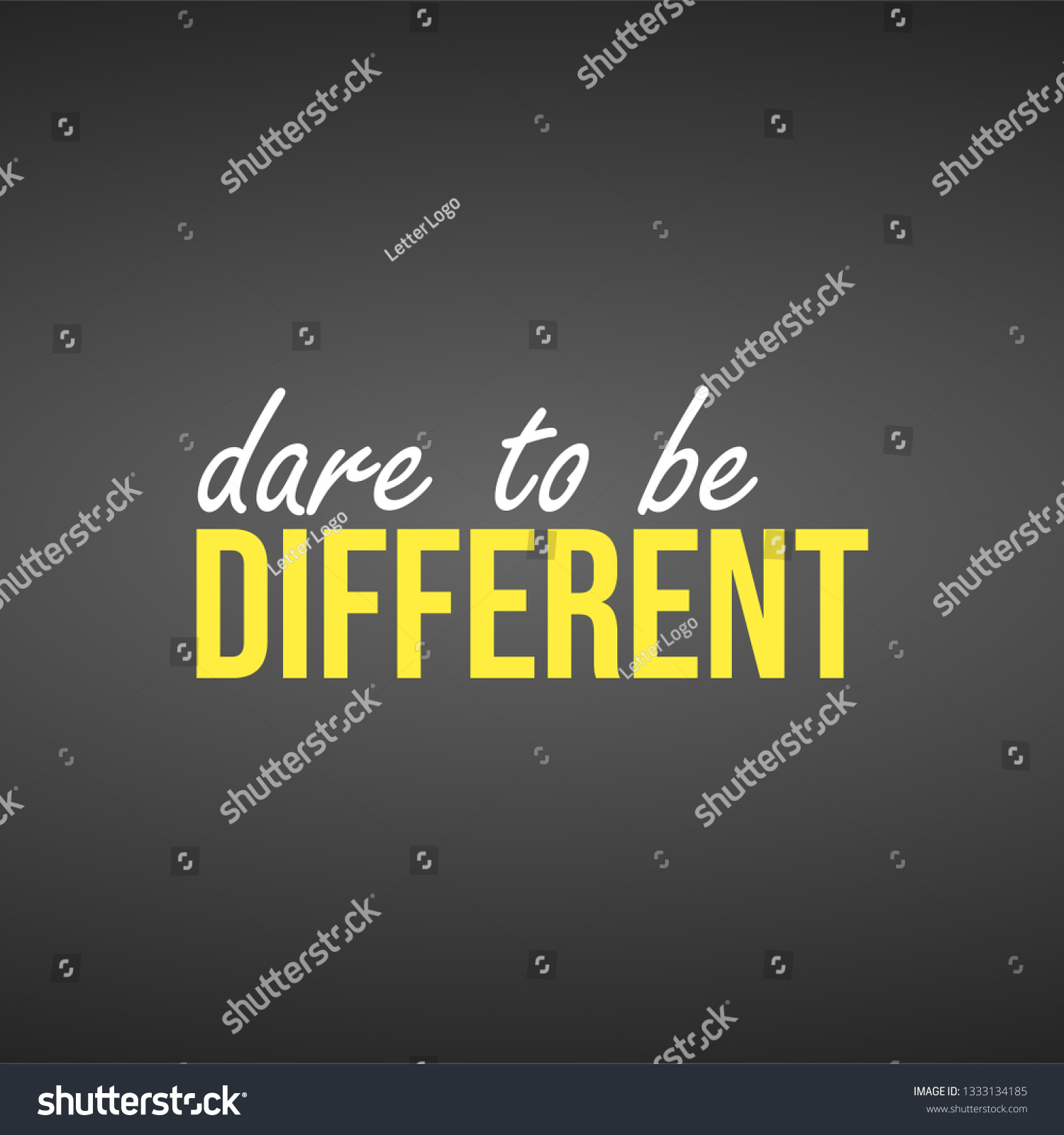 Dare Be Different Life Quote Modern Stock Vector Royalty