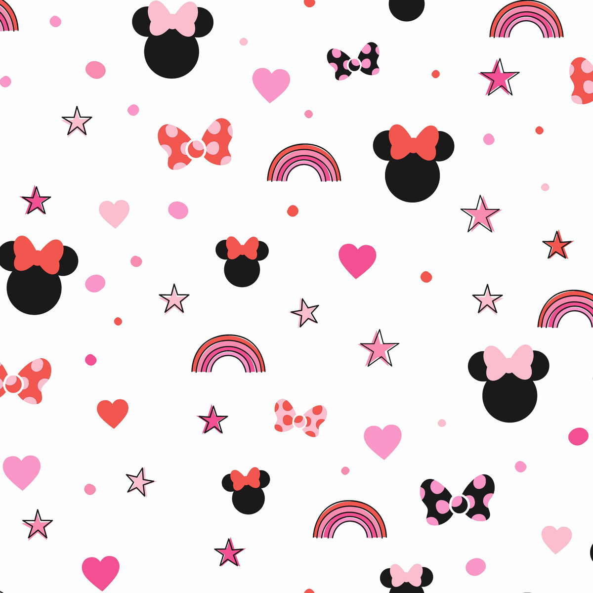 York Wallcoverings Di0992 Disney Minnie Mouse Rainbow Wallpaper
