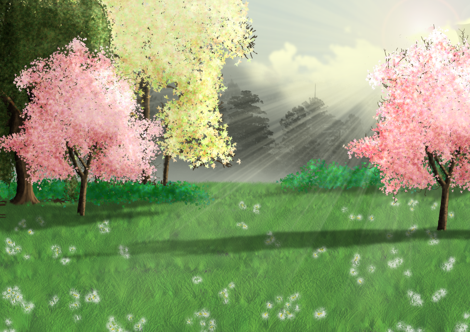 Spring Meadow Background By Sweetlittlevampire