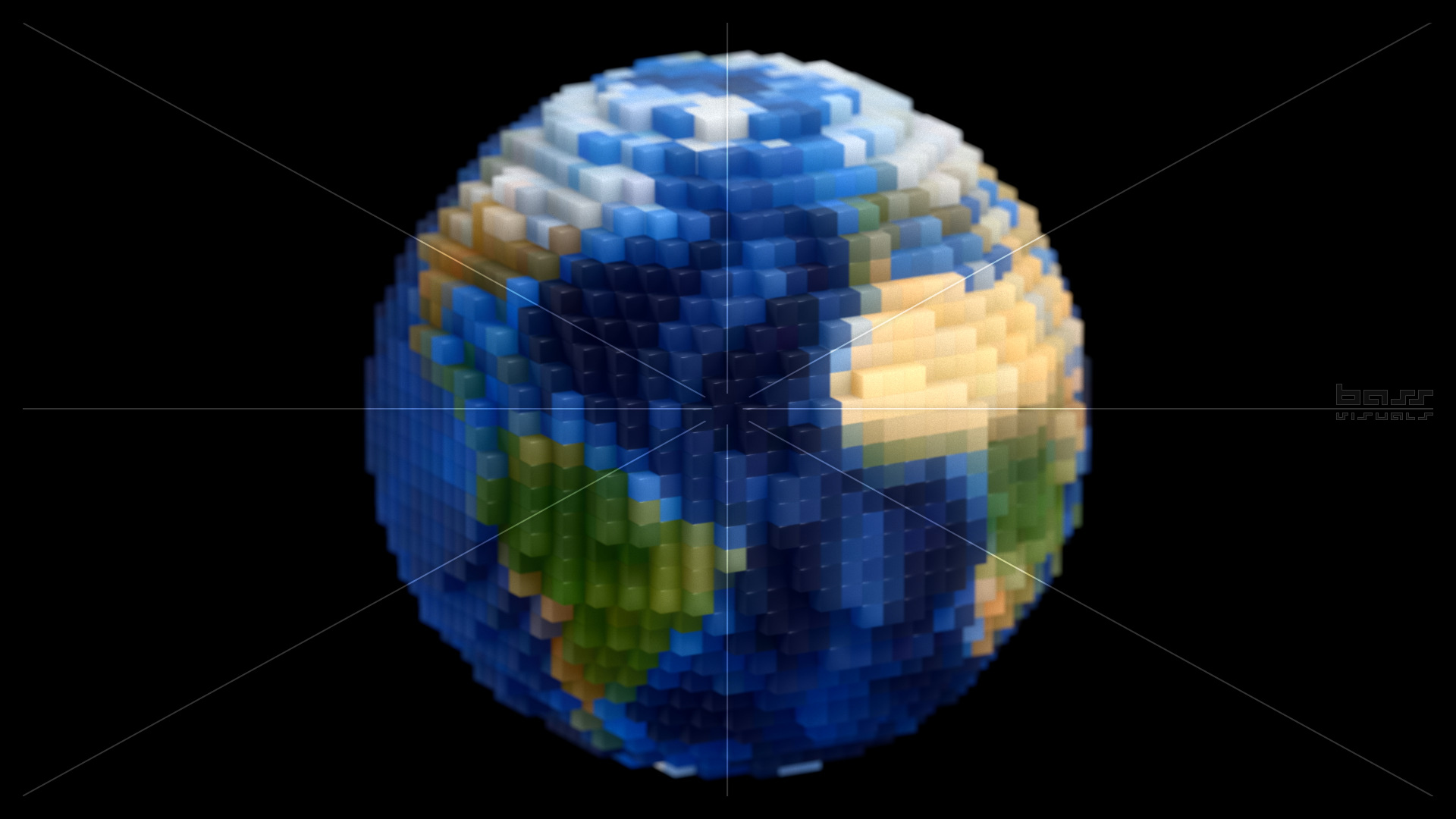 Voxel Pla Earth Globe Spin Loop With Alpha