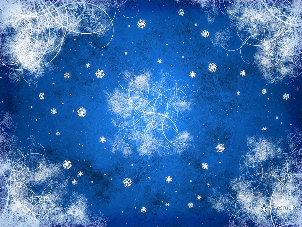 Frosted Blue Snowflake Christmas Photography Desktop Wallpaper