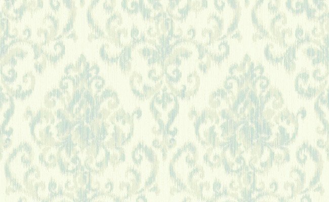Sample Balmoral Damask Wallpaper in Blues and Ivory by Carl Robinson