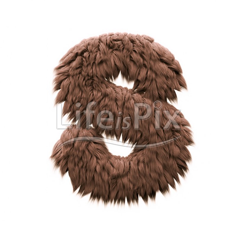 Bigfoot Letter S 3d Capital Font On White Background