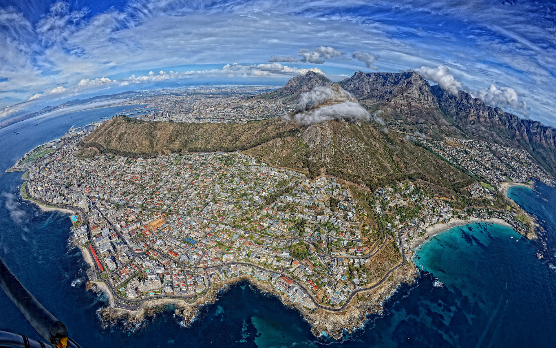 Cape Town South Africa Buildings Mountains Aerial Coast E Wallpaper