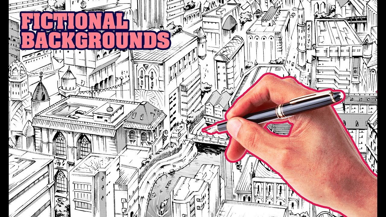 How To Draw Background From Scratch Fictional Cityscape
