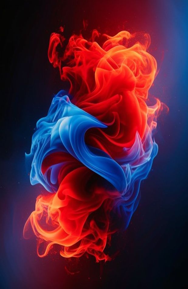 Red And Blue Fire Wallpaper