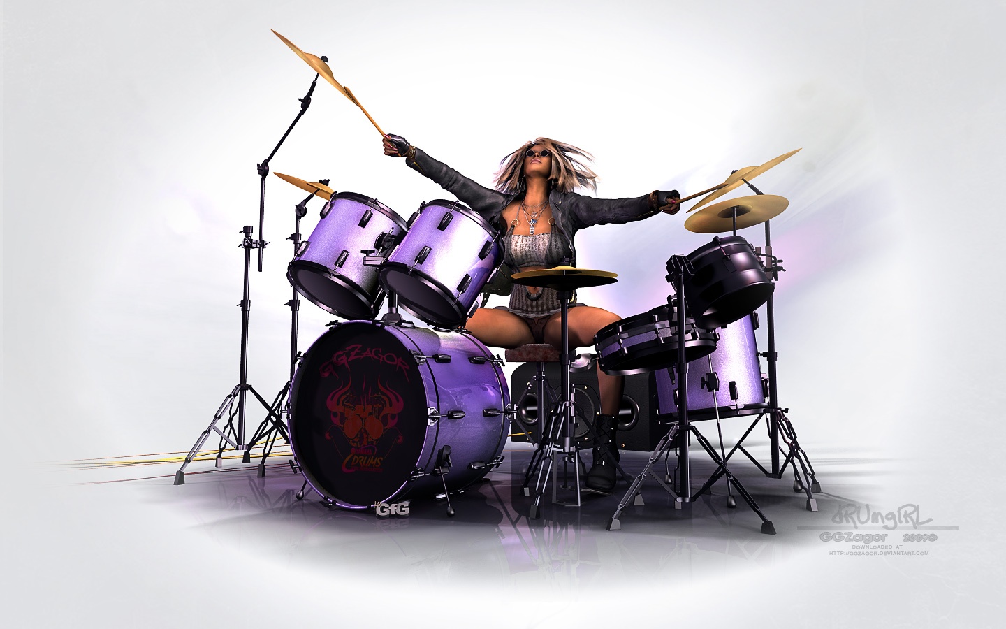 3d Drumgirl Wallpaper Music And Dance