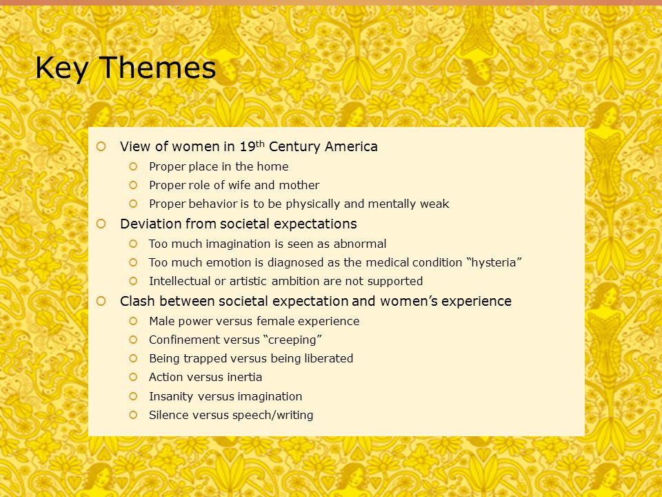 Symbols in the Yellow Wallpaper  Themes Symbols  Motifs