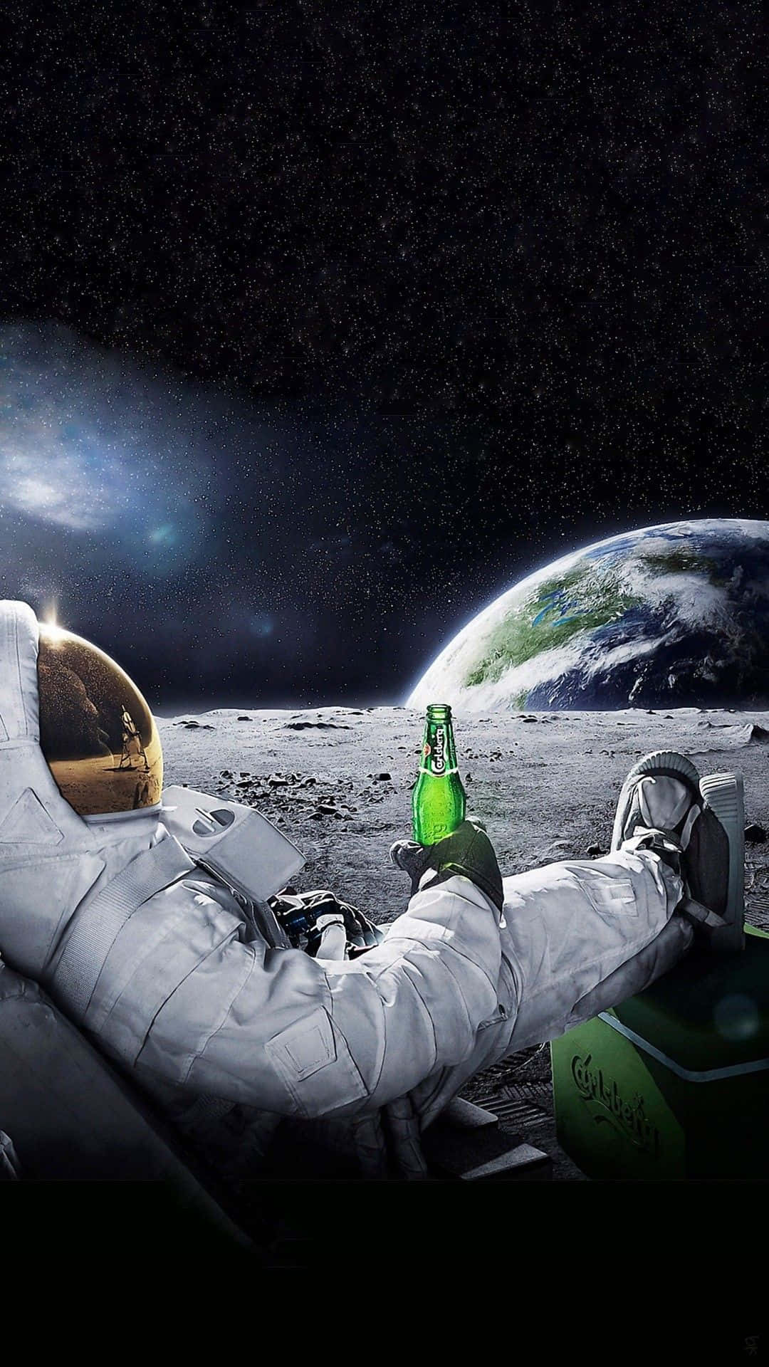 Spaceman Drinking As Dope iPhone Wallpaper