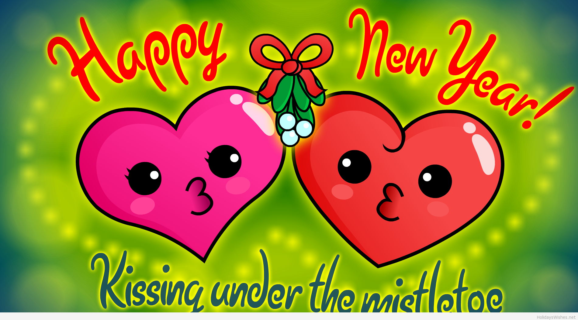 Happy New Year Cartoon Love Kiss HD Wallpaper Search