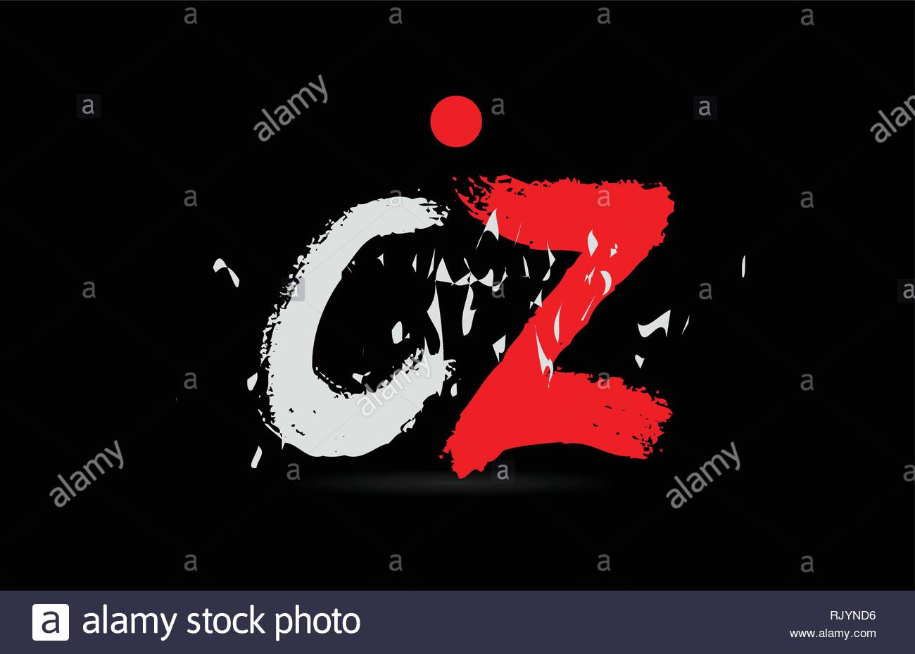 Design Of Alphabet Letter Bination Cz C Z On Black Background