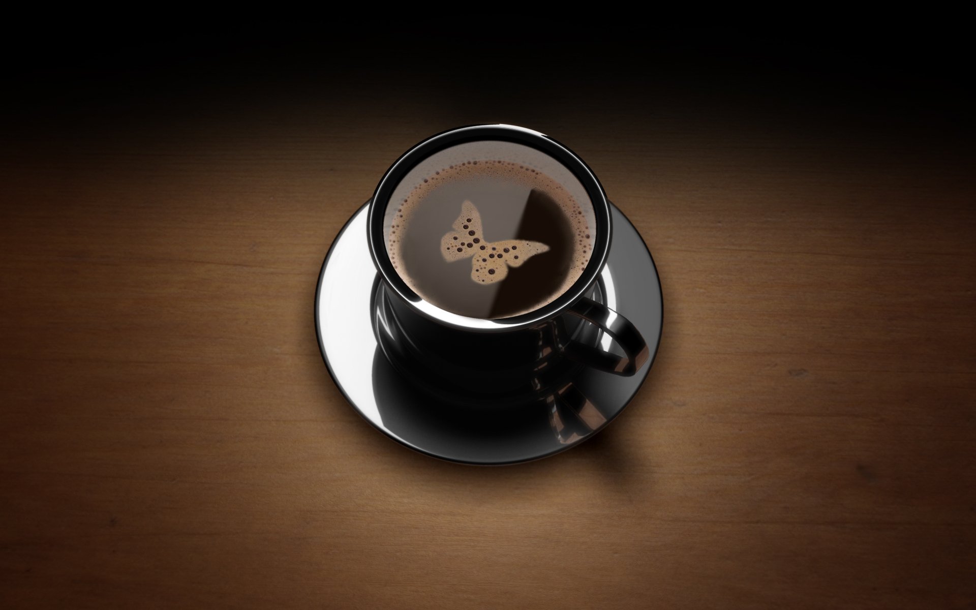 Butterfly Coffee Cup HD Wallpaper