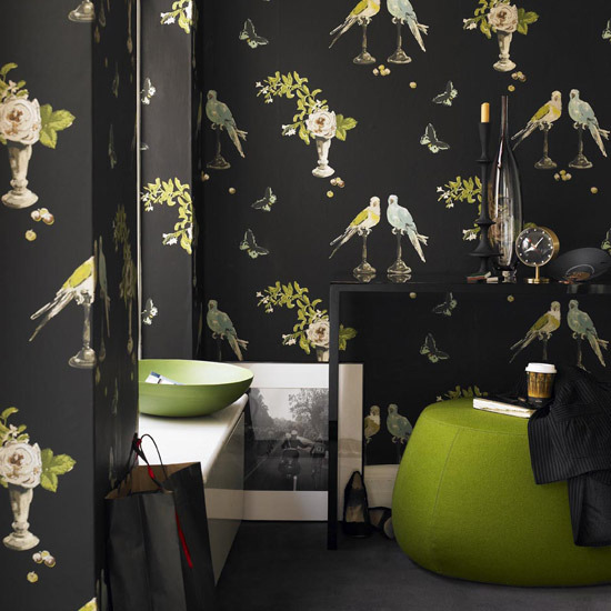 The Nina Campbell Wallpaper Is Certainly Dramatic And I Love