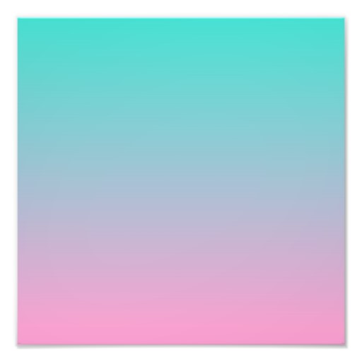 Neon Pink Ombre Background Turquoise Photo Print