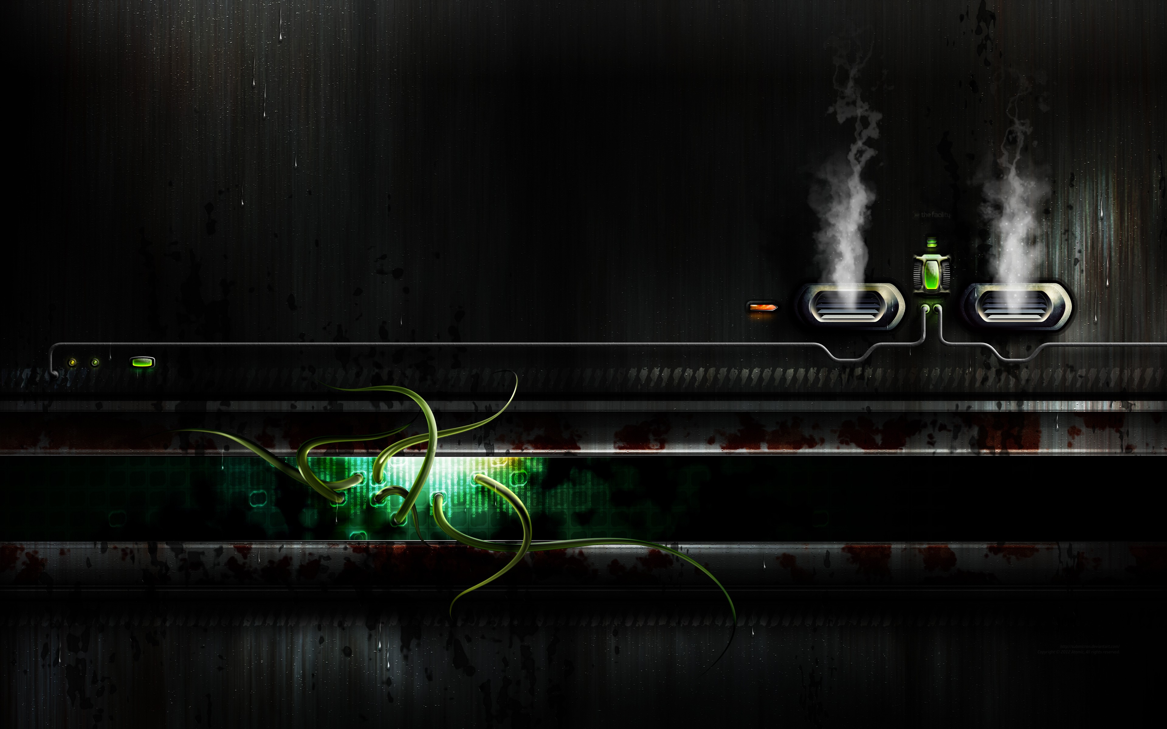 Green Tentacles Digital Art Science Fiction Wallpaper