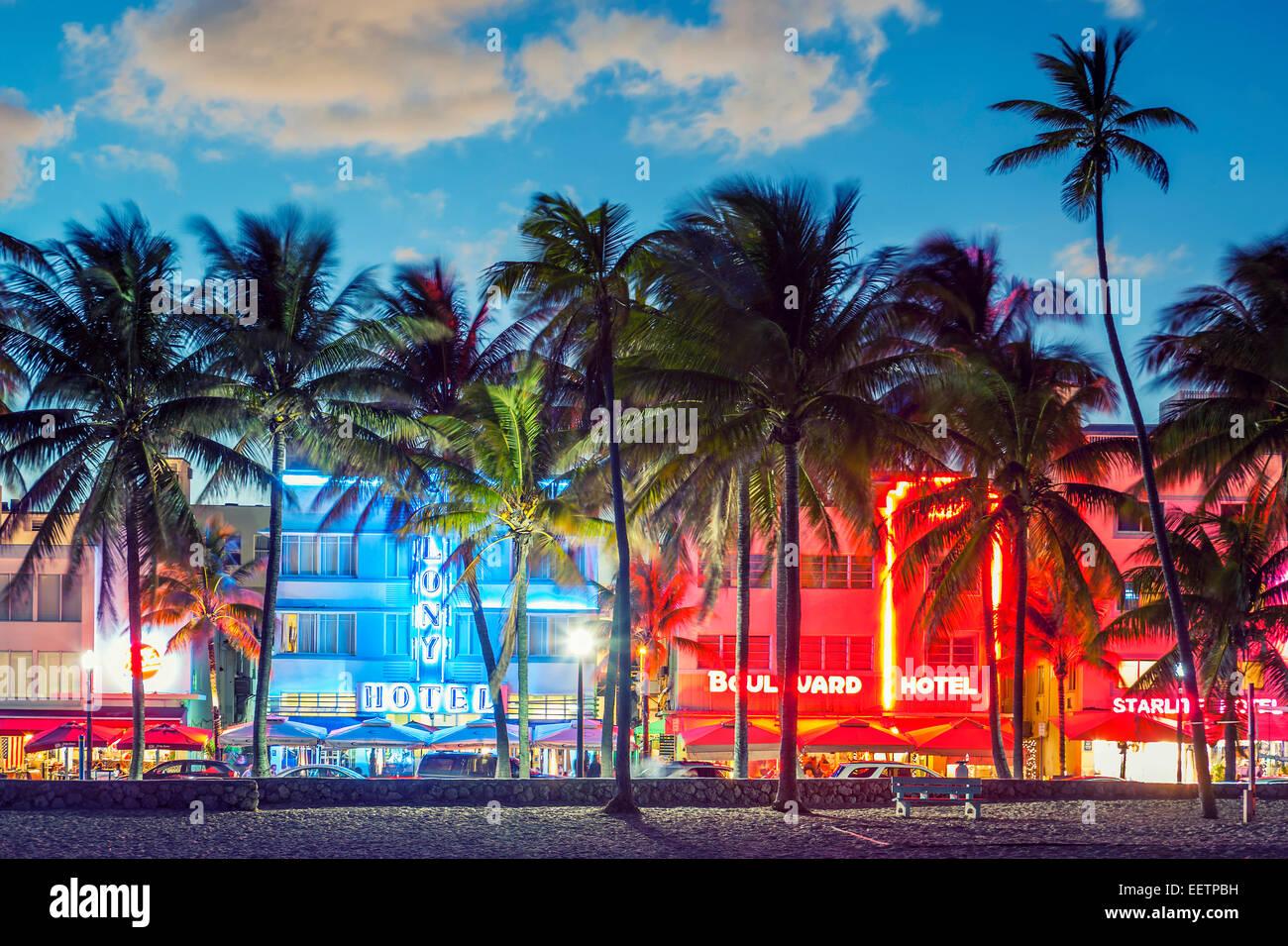 Ocean Drive Miami Sunset Hi Res Stock Photography And Image